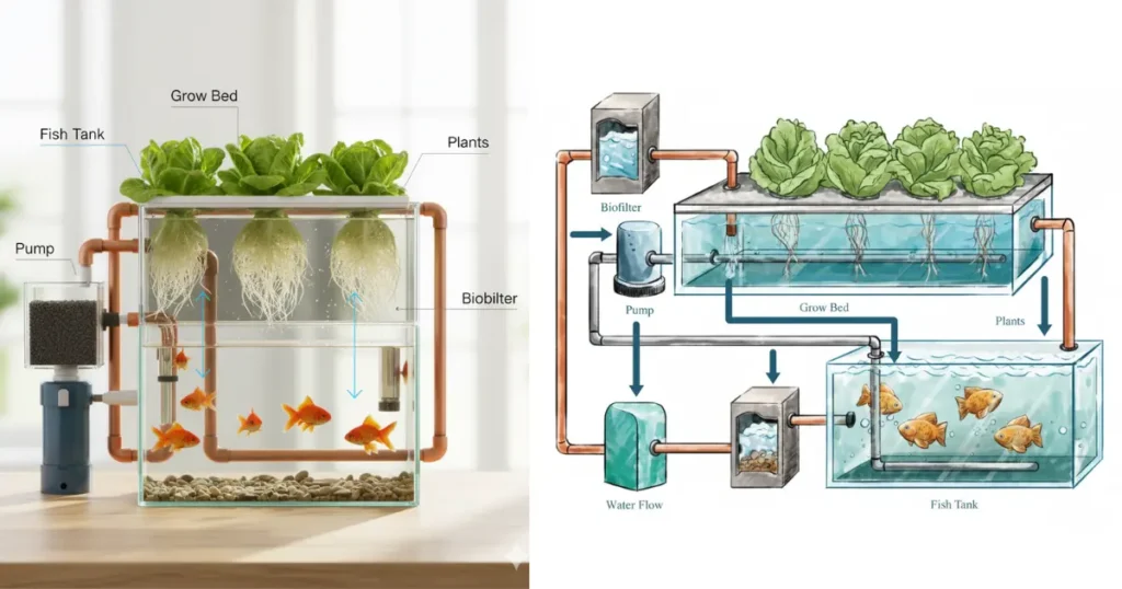 Aquaponics Farming Process Diagram
