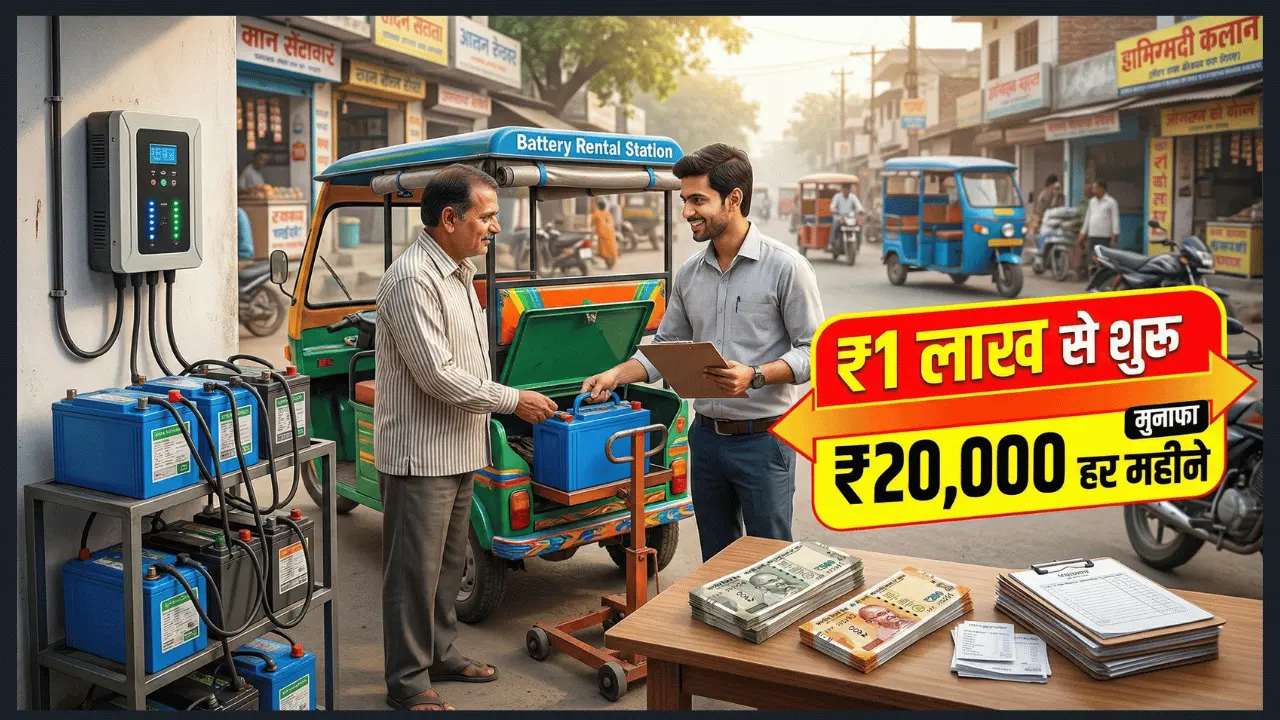 e rickshaw battery rental business plan hindi