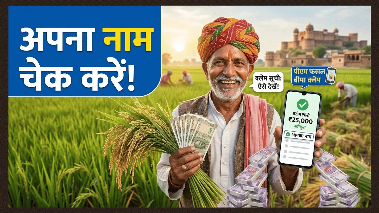 PM Fasal Bima Yojana 2026 Rajasthan paddy farmers claim check online